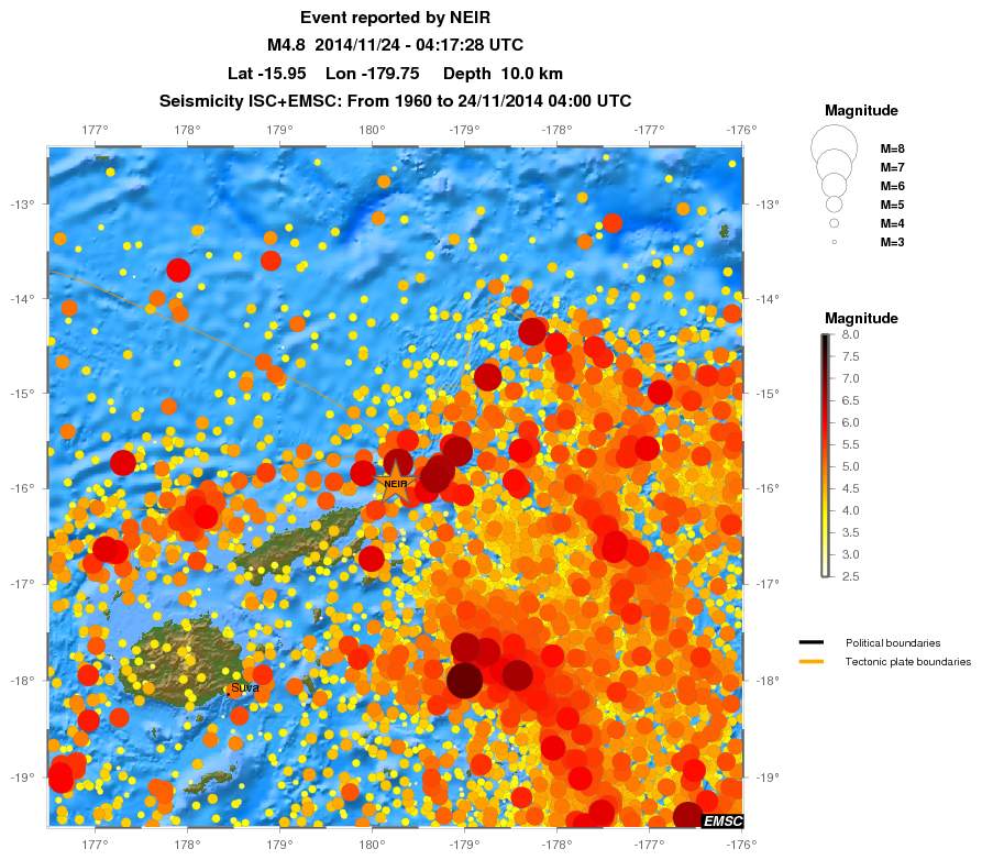 regional magnitude historical seismicity