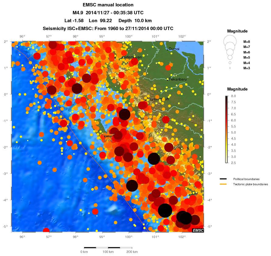regional magnitude historical seismicity