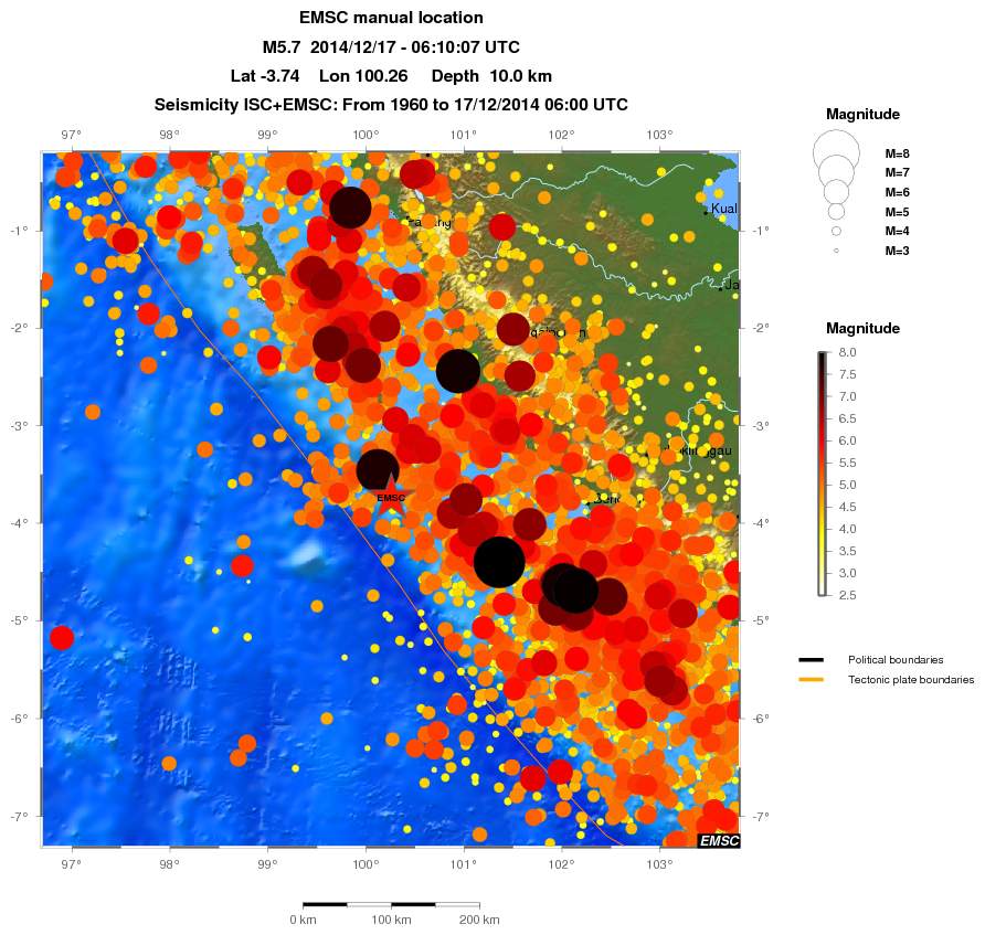 regional magnitude historical seismicity