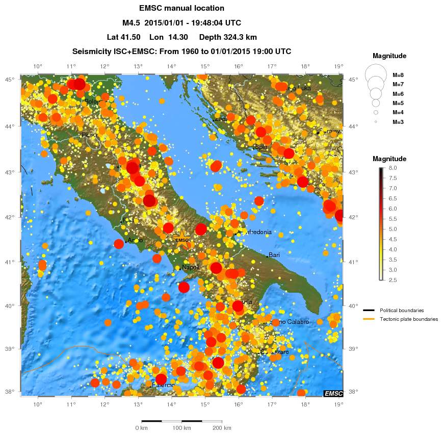 regional magnitude historical seismicity