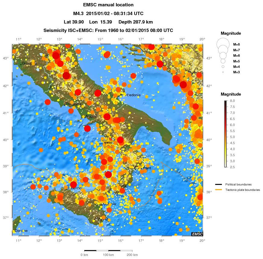 regional magnitude historical seismicity