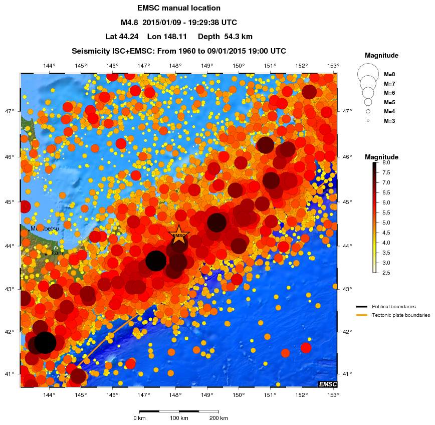 regional magnitude historical seismicity