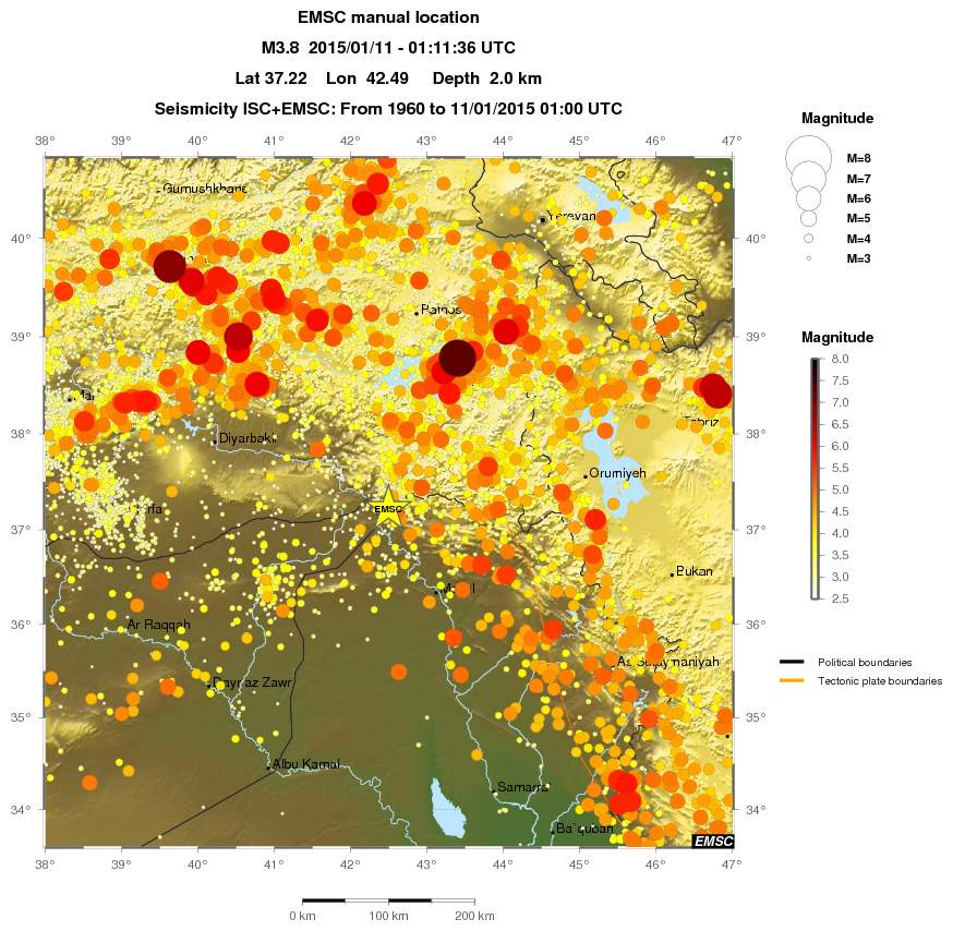 regional magnitude historical seismicity