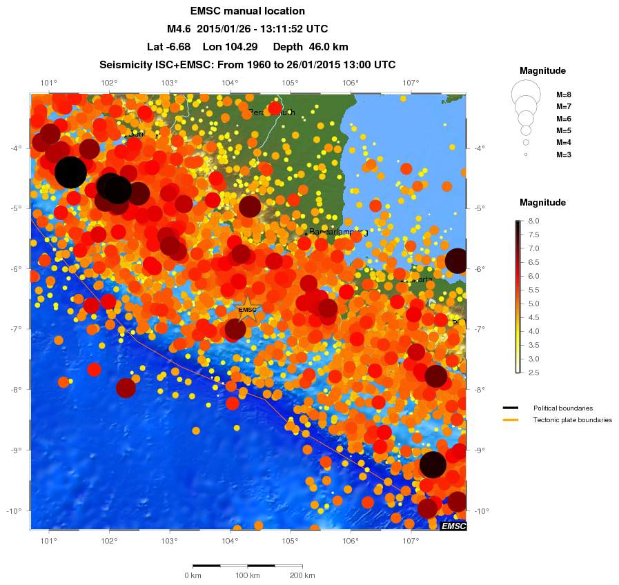 regional magnitude historical seismicity