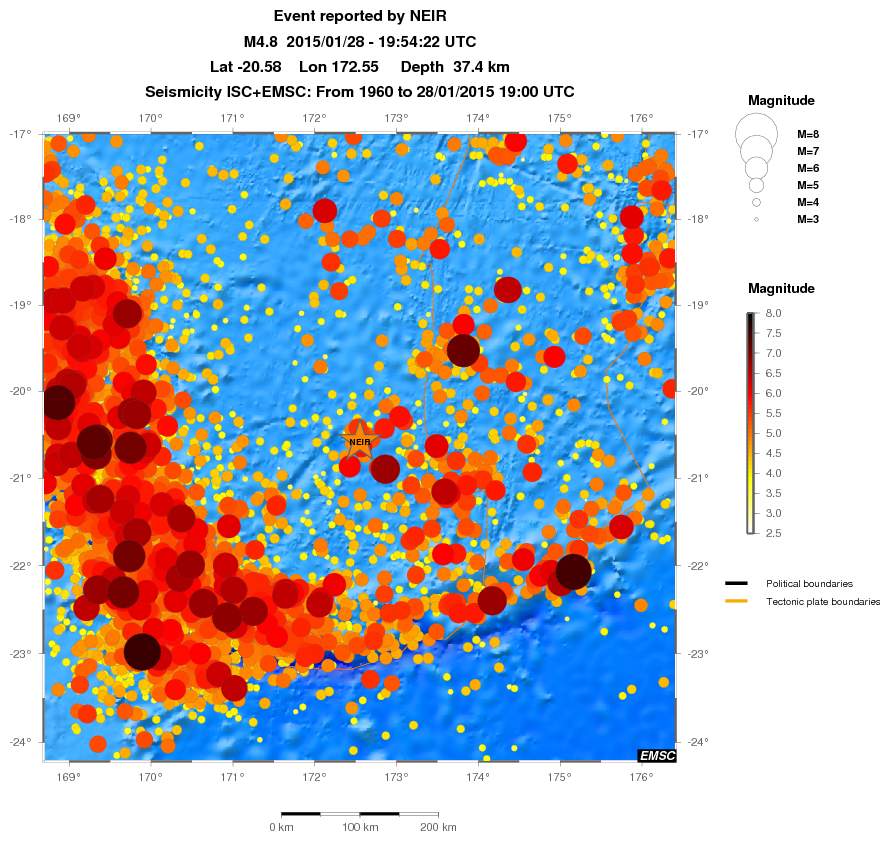 regional magnitude historical seismicity