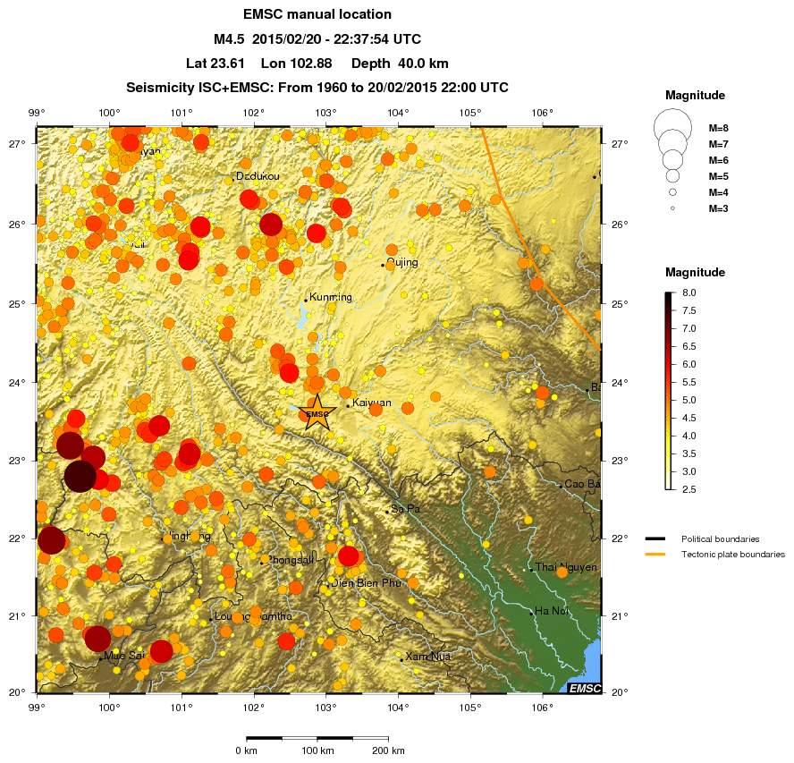 regional magnitude historical seismicity