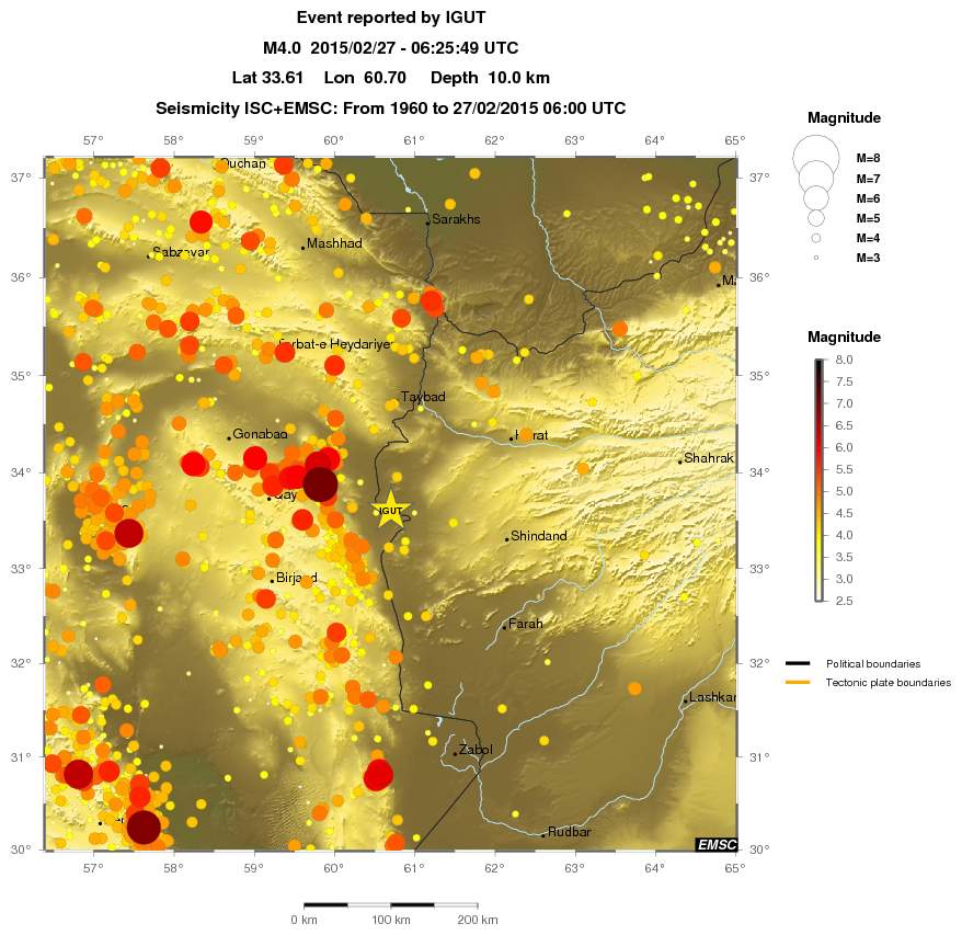regional magnitude historical seismicity