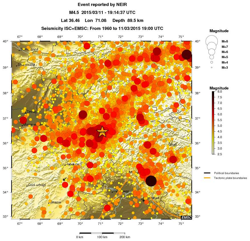 regional magnitude historical seismicity