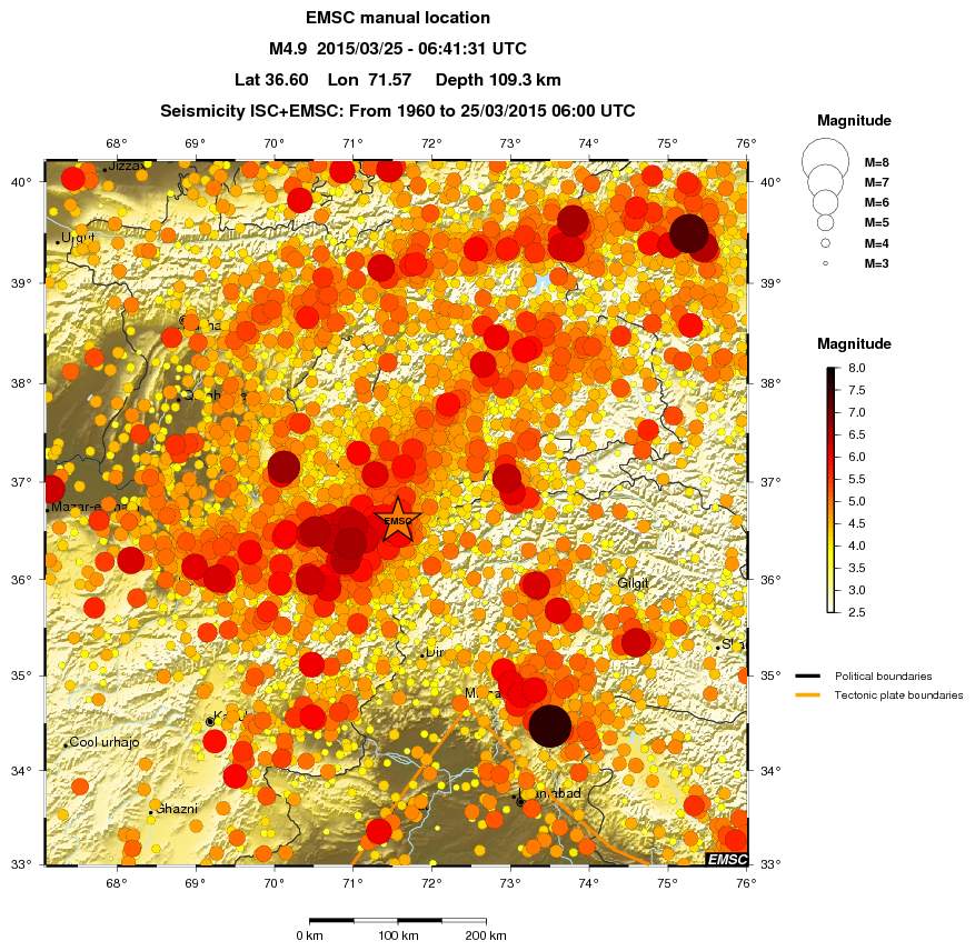 regional magnitude historical seismicity