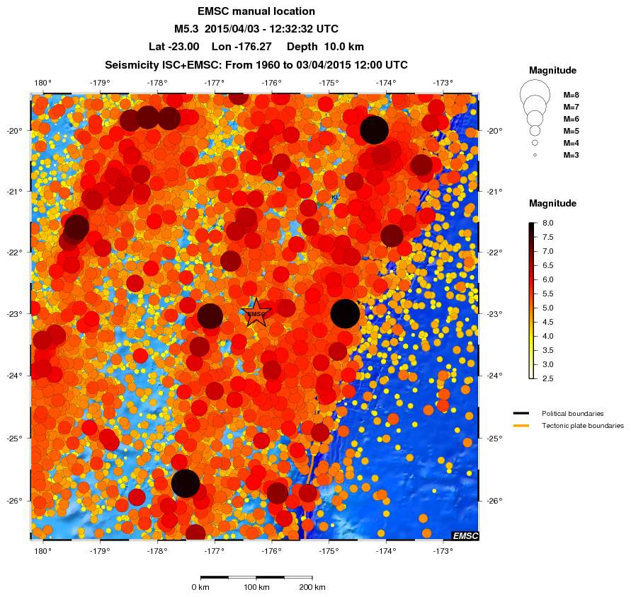 regional magnitude historical seismicity