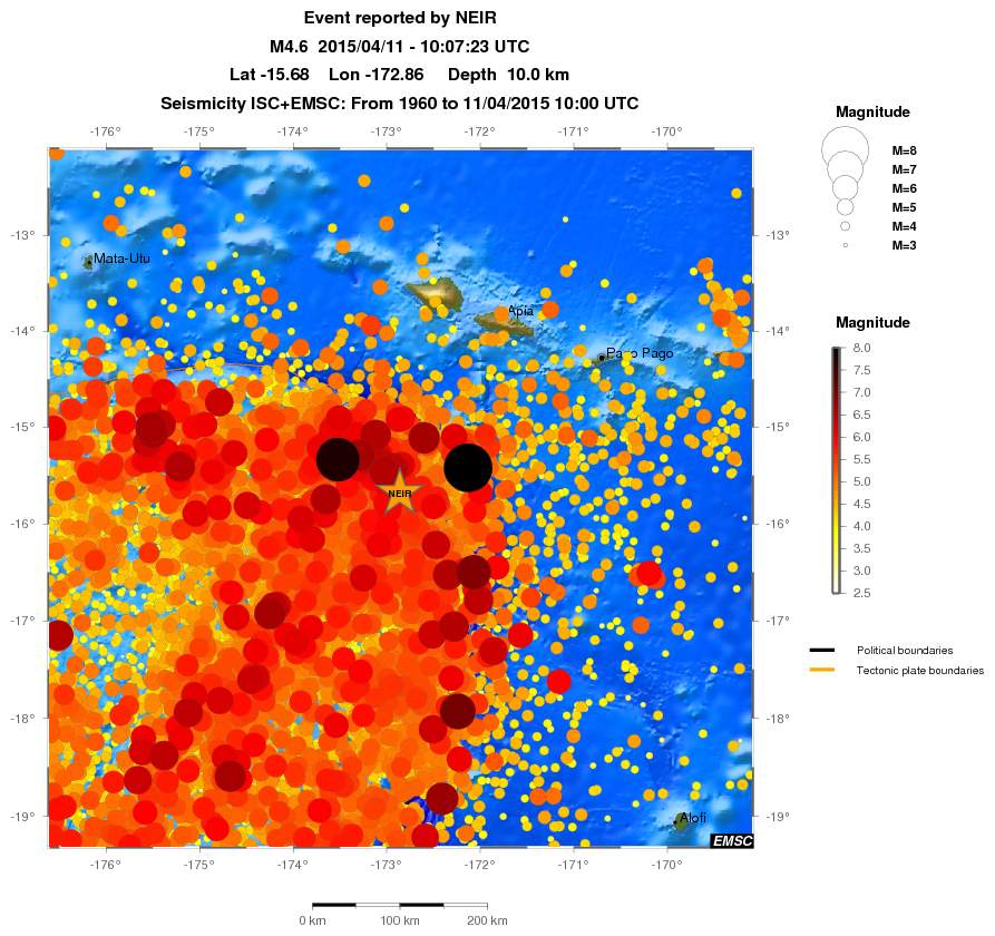 regional magnitude historical seismicity