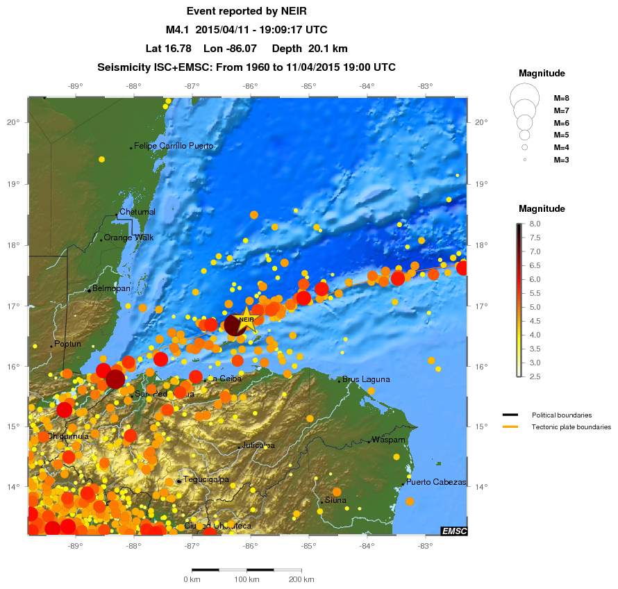 regional magnitude historical seismicity