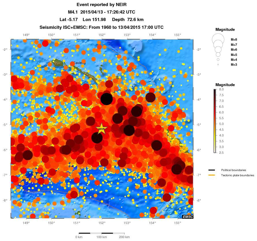 regional magnitude historical seismicity