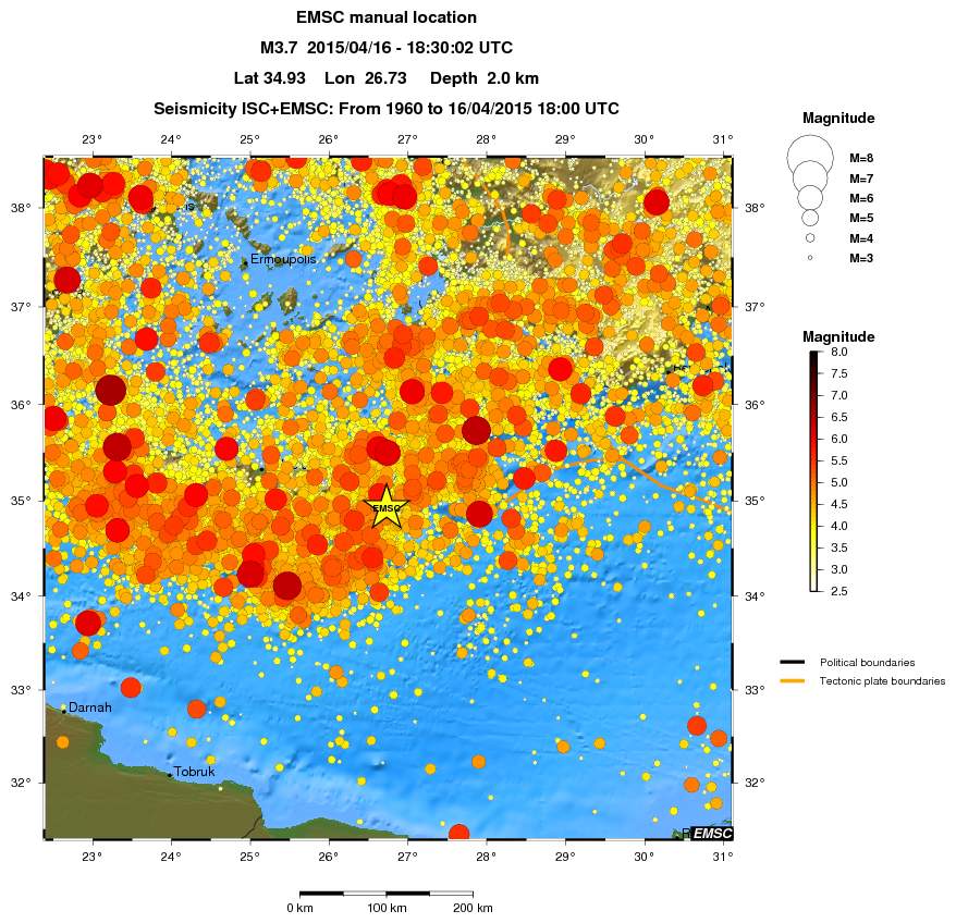 regional magnitude historical seismicity
