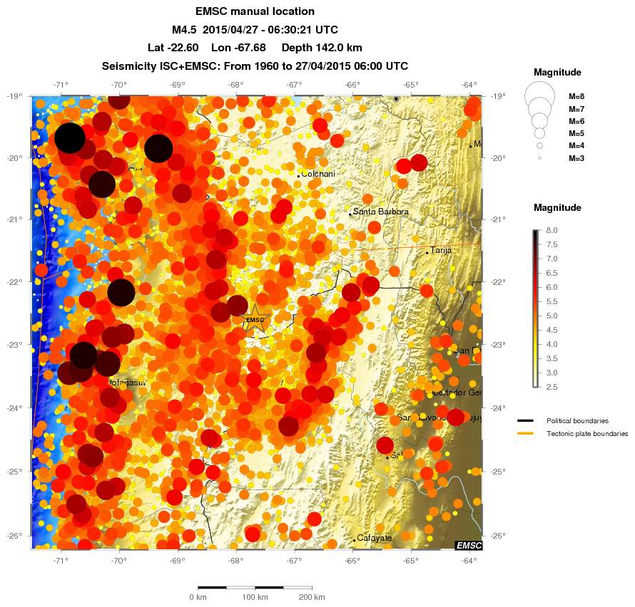 regional magnitude historical seismicity