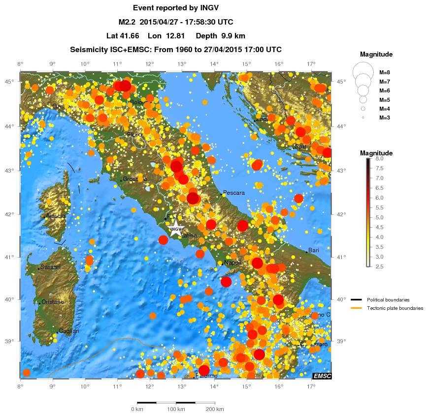 regional magnitude historical seismicity