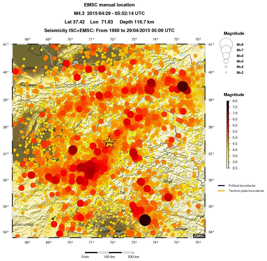 regional magnitude historical seismicity
