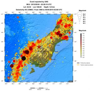 regional magnitude historical seismicity