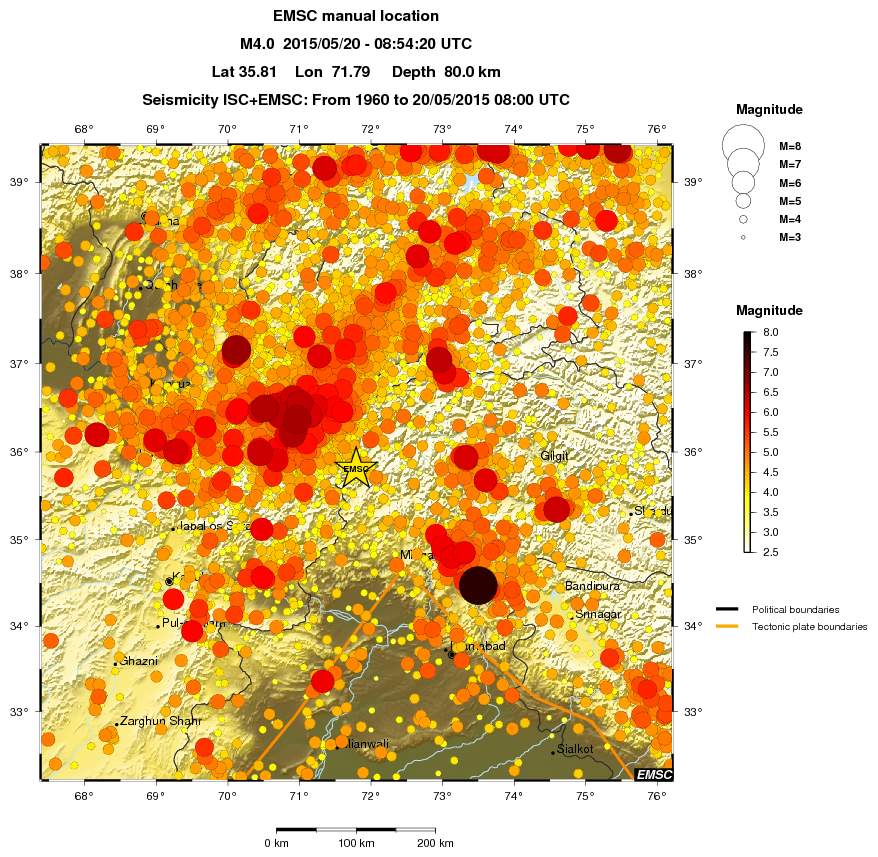 regional magnitude historical seismicity