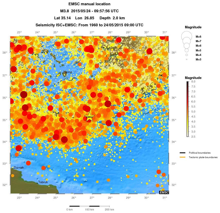 regional magnitude historical seismicity