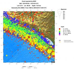 regional historical seismicity