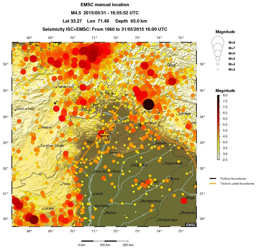 regional magnitude historical seismicity