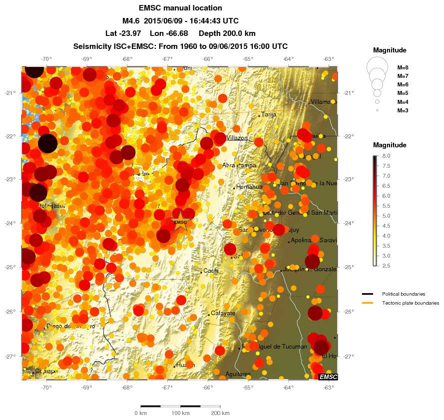 regional magnitude historical seismicity