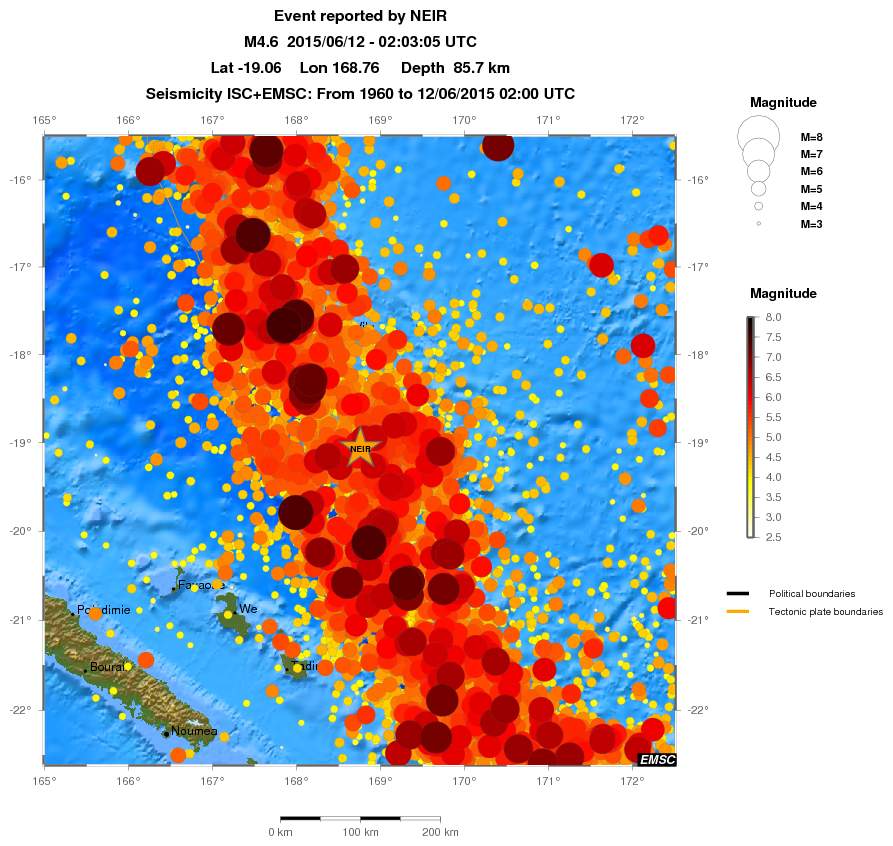 regional magnitude historical seismicity