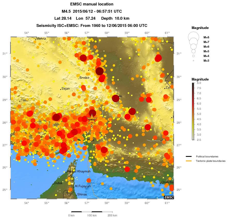 regional magnitude historical seismicity