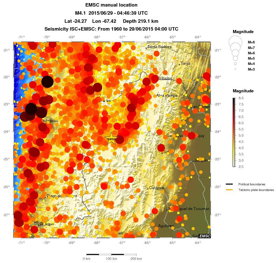 regional magnitude historical seismicity
