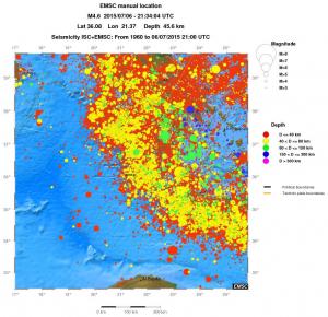 regional historical seismicity