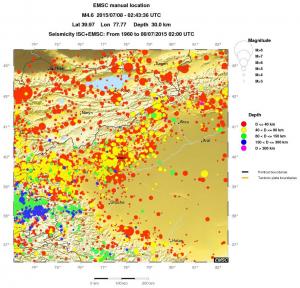 regional historical seismicity
