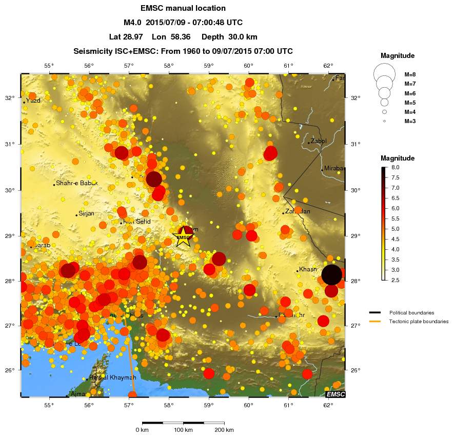 regional magnitude historical seismicity