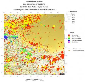 regional historical seismicity