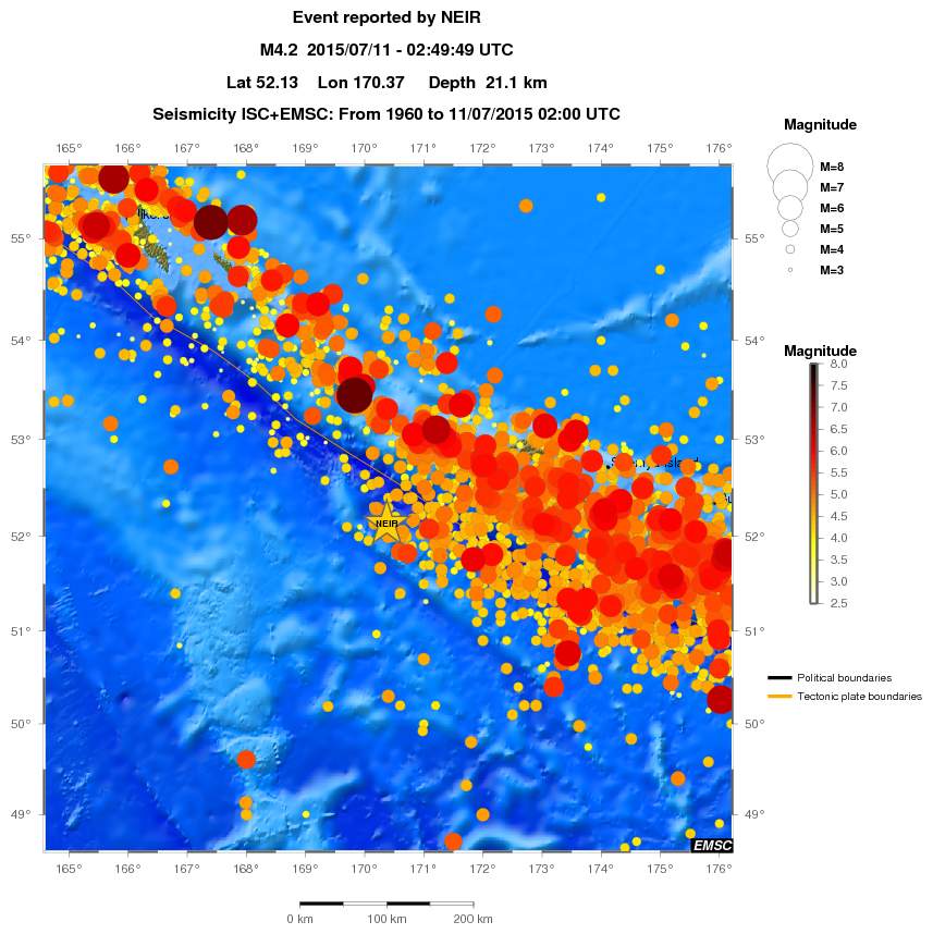 regional magnitude historical seismicity