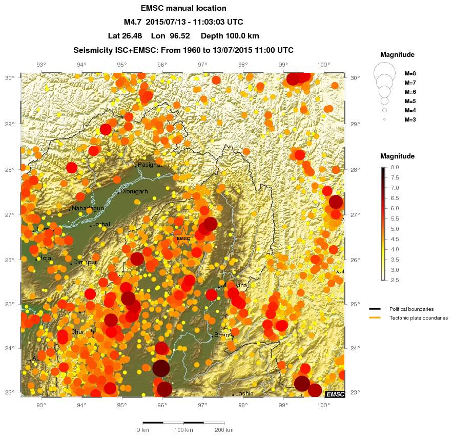 regional magnitude historical seismicity