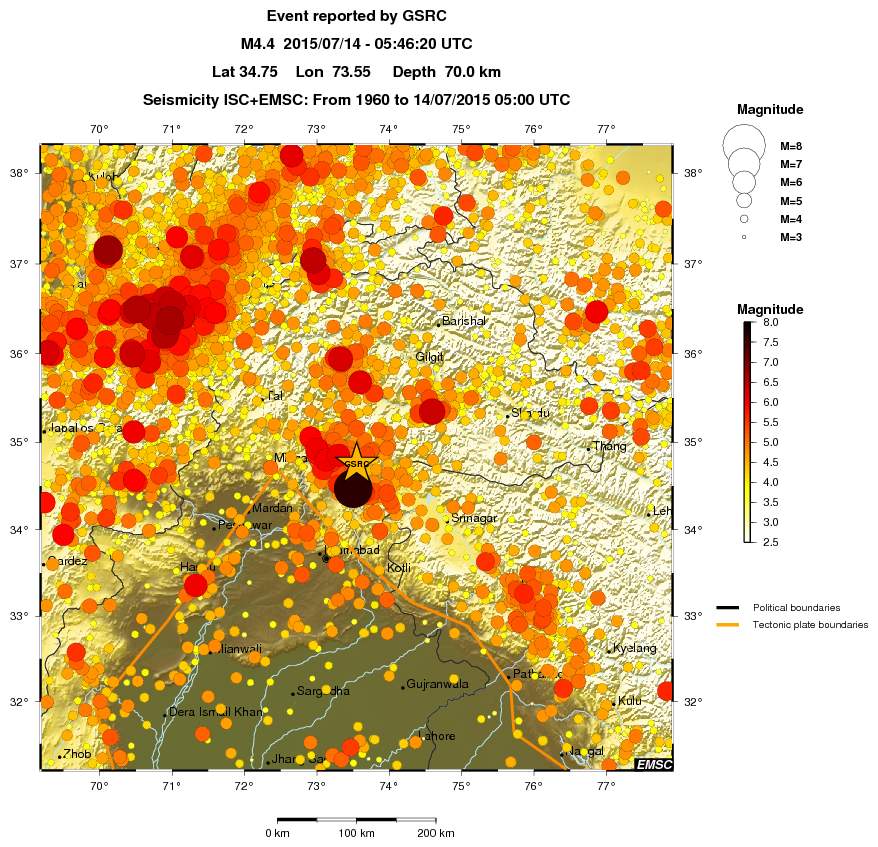 regional magnitude historical seismicity