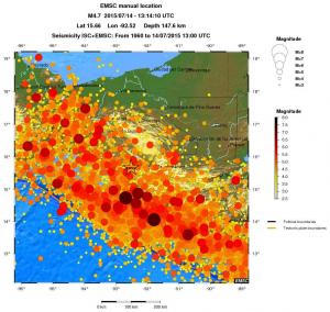regional magnitude historical seismicity