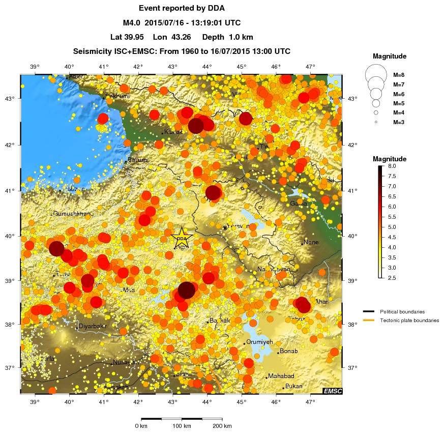 regional magnitude historical seismicity