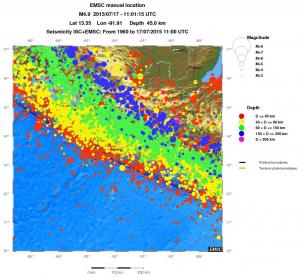 regional historical seismicity