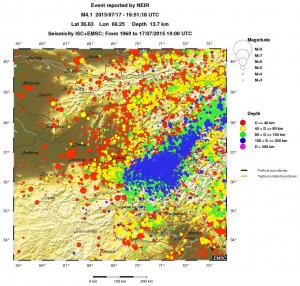 regional historical seismicity