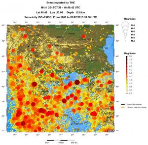 regional magnitude historical seismicity