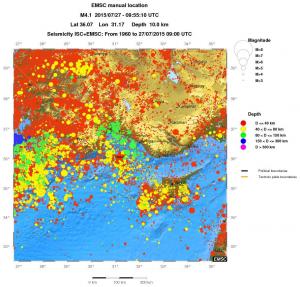 regional historical seismicity