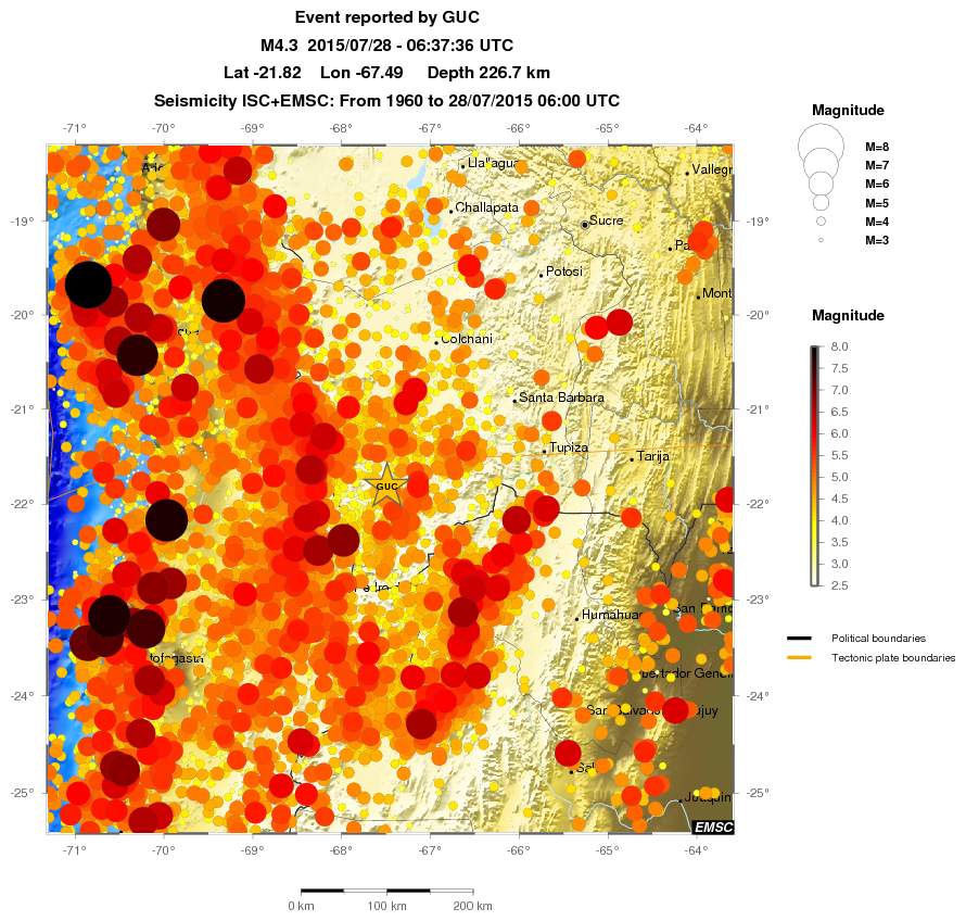 regional magnitude historical seismicity