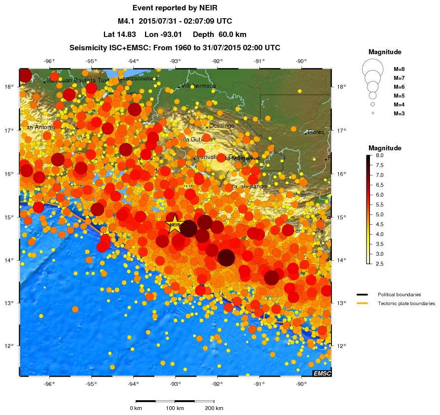 regional magnitude historical seismicity