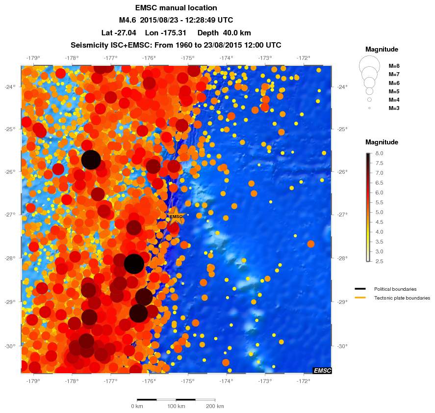 regional magnitude historical seismicity