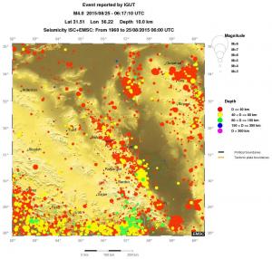 regional historical seismicity