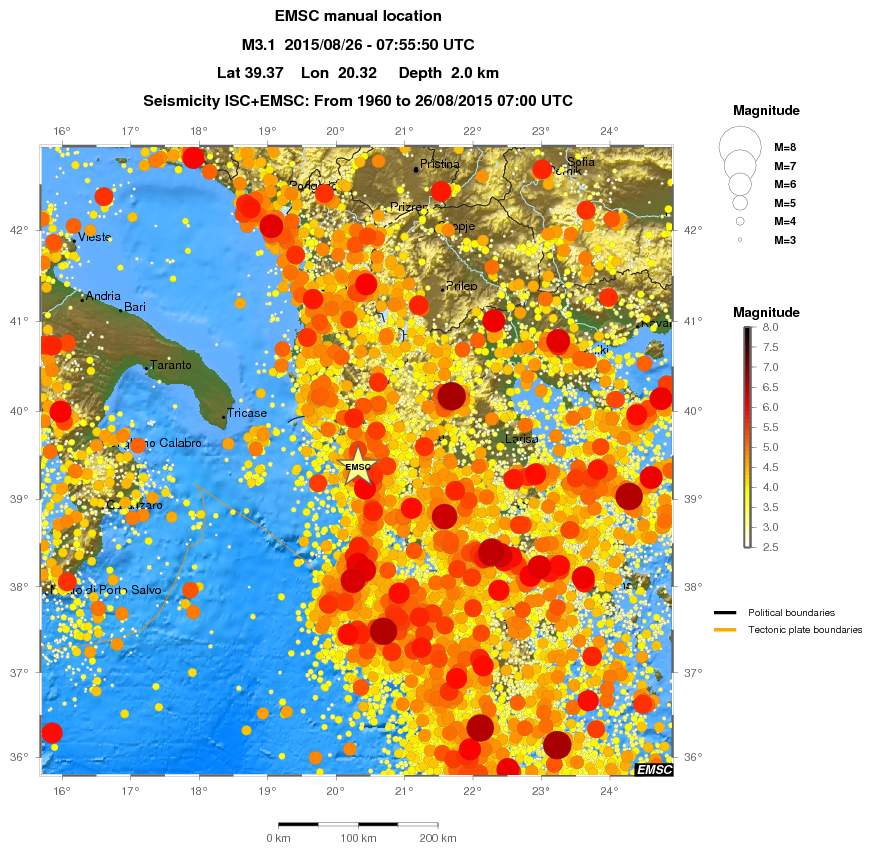 regional magnitude historical seismicity