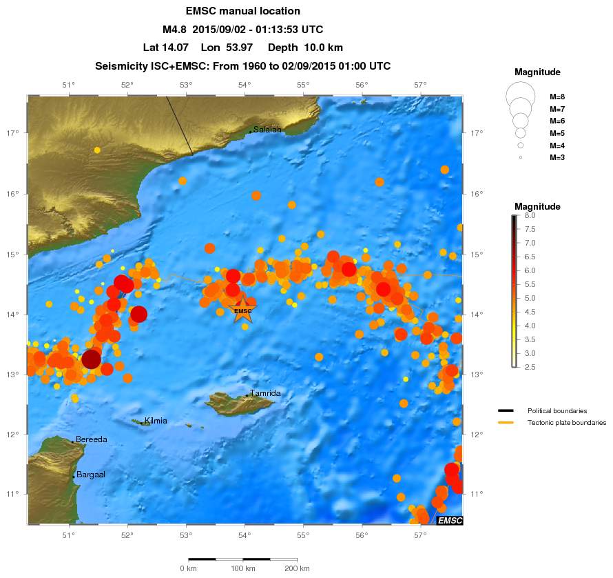 regional magnitude historical seismicity