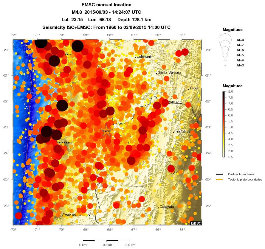 regional magnitude historical seismicity